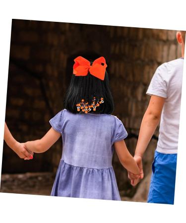 KONTONTY Ponytail Beads and Dreadlocks Synthetic Hairpiece Bow Braid Wig Women Braided Hair Extensions Beaded Braided Ponytail Colorful Hair Extension Women Hair Extension Hair for Braiding 21.00X14.00X2.00CM Orange - Buy Online on GoSupps.com