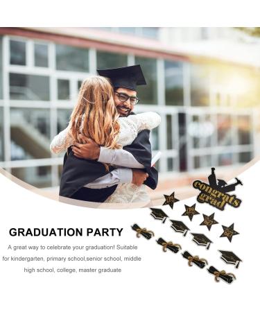 Gadpiparty 39 Pcs Insert Card College Graduation Elementary School Graduation Cake Picks Mousse Decorations Balloons Paper Cups Present Decorations Fruitcake Cake Insert Topper Cake Topper Blackx3pcs 20X14.5X0.1CMx3pcs - Buy Online on GoSupps.com