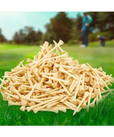 Golf Tees Wood Pack of 50 - Professional Bamboo 3-1/4 Inch Long Golf Tees & 2-1/8 Inch Short Wooden Golf Tees Biodegradable - Reduce Friction & Side Spin - for Driver Golf Accessories