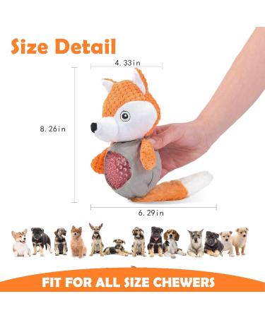 Wookiwuki Squeaky Dog Toy - Fox & Weasel Design | Crumpled Paper for Small & Medium Dogs | International Shipping Available - Buy Online on GoSupps.com