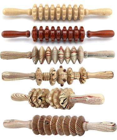 Massur en Bois - Maison Roue en Bois 9 Rouleaux | Outil de Massage Acupression pour Corps Dos paules Bras et Jambes - Livraison Internationale - Buy Online on GoSupps.com