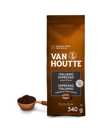 Van Houtte Italiano Espresso Ground Coffee 340g Can Be Used With Keurig Coffee Makers Italiano Espresso 1 Count ( Pack of 340 G )