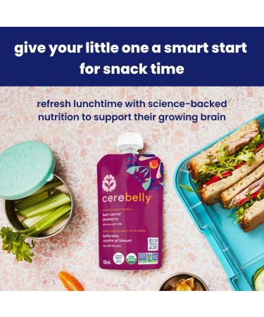 Cerebelly Organic Baby Food Pouches Beet Carrot Blueberry (4 Ounce 6 Count) Toddler Snacks - 16 Nutrients from Superfoods - Healthy Snacks Gluten-Free Ingredients BPA-Free No Added Sugar Beet Carrot Blueberry 4 Ounce (Pack of 6) - Buy Online on GoSupps.com