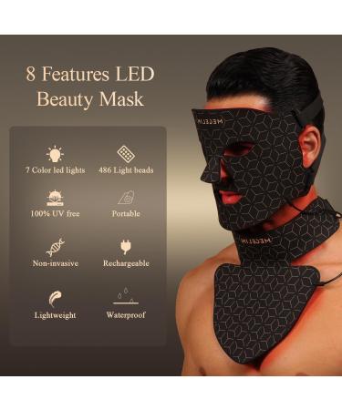 Led Red Light Therapy Face & Neck Mask - 7 Color Infrared Skin Rejuvenation Mask for Anti-Aging & Glow - Buy Online on GoSupps.com