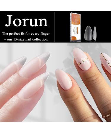 360PCS Short Almond Nail Tips - Matte No File Soft Gel Extensions | Full Cover Clear False Nails for Acrylic - 15 Sizes | 05-360pcs - Buy Online on GoSupps.com