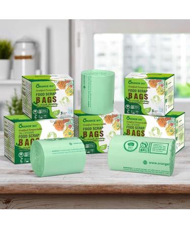 OrangeBio 13 Gallon Compostable Trash Bags - 50 Count, 0.9 Mil, Kitchen Compost Bags - US BPI & Europe OK Compost Home Certified - Buy Online on GoSupps.com