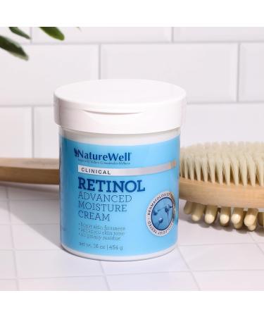 NATUREWELL Clinical Retinol Advanced Moisture Cream - 16 Oz 1 Pound - Face, Body & Hands - Boosts Skin Firmness, Enhances Skin Tone - No Greasy Residue - Includes Pump - Pack of 1 - Buy Online on GoSupps.com