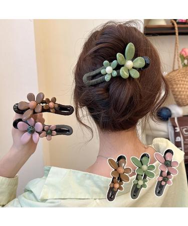 Retro Flower Duckbill Straight Clips Cute Matte Flat Hair Claw Clips Flower Flat Hair Clips Non-Slip Cute Duck Billed Flat Claw Clips Decorative Hair Clips for Thin Thick Hair(MIX-6PCS) - Buy Online on GoSupps.com