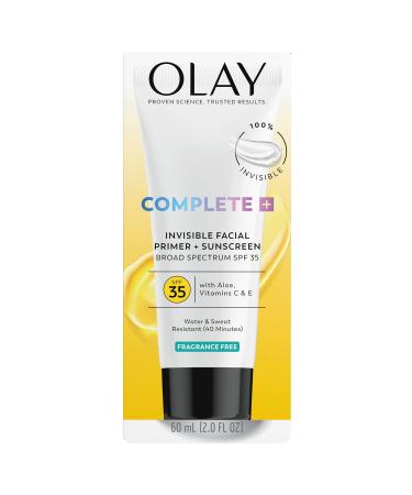 Olay Invisible Facial Primer + Sunscreen SPF 35 Aloe Vitamin C & E Enriched Lightweight Water & Sweat Resistant & 100% Invisible 2 fl oz - Buy Online on GoSupps.com