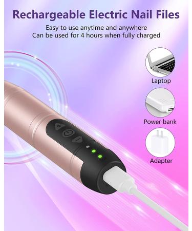 SENMO Electric Nail Drill Cordless - Professional Rechargeable Efile for Acrylic & Gel Nails - Portable Nail File and Pedicure Kit (Rosegold) - Buy Online on GoSupps.com