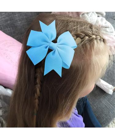 40-Piece 3 Inch Grosgrain Ribbon Pinwheel Hair Bows with Alligator Clips for Girls, Babies, Toddlers - Boutique Accessories, Teens Gifts - Pairs - Buy Online on GoSupps.com