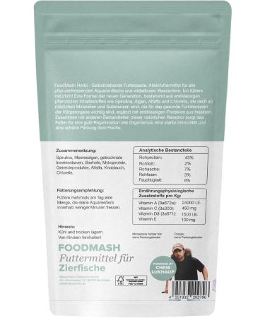 NatureHolic Food Mash Herbi - Balanced Nutrition - Premium Plant Ingredients - Immunity and Beautiful Coloring of Fish - 50g - Buy Online on GoSupps.com