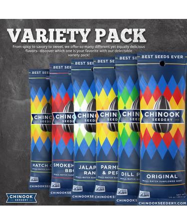 Chinook Seedery Roasted Jumbo Sunflower Seeds - Keto Snacks - Gluten Free Non GMO - 1.5oz (Pack of 36) - 6 Flavor Variety Pack - Buy Online on GoSupps.com