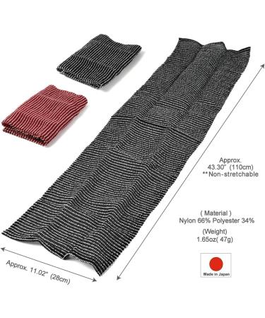 Japanese Exfoliating Washcloth Towel Set - Long Texture for Fluffy Foam Lather, Back Scrubber, Dead Skin Cell Remover - Loofah for Women and Men (2pcs, Black & Red) - Buy Online on GoSupps.com