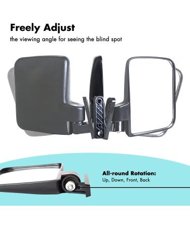 10L0L Golf Cart Side Mirrors - No-Drilling Option - Fits Club Car, EZ-GO, Yamaha & More - Black - Buy Online on GoSupps.com