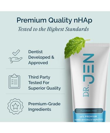 Dr Jen Fluoride-Free Remineralizing Toothpaste with 10% Nano Hydroxyapatite - Clinically Proven Enamel Strengthening Formula (4oz) - Buy Online on GoSupps.com