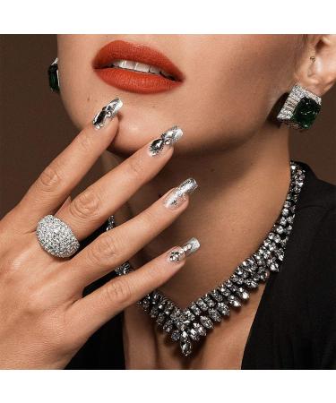 KISS Majestic Nails Sparkle Sparkle - 30 Count (Pack of 1) | Long-Lasting Artificial Nails for Glamorous Look - Buy Online on GoSupps.com