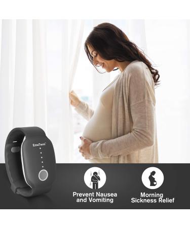 EmeTerm Fashion Anti-Nausea Wristband | FDA Cleared, Drug-Free Relief for Motion & Morning Sickness | Rechargeable, Fashionable Design | Black - Buy Online on GoSupps.com