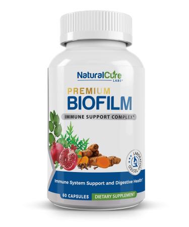 Natural Cure Labs Biofilm Complex Premium Biofilm Formula Botanicals & Herbs | Biofilm Product for Digestion & Immune Support | Vegan, Non-GMO, Gluten Free | Biofilm Defense & Gut Health Supplement 1 Count (Pack of 60)