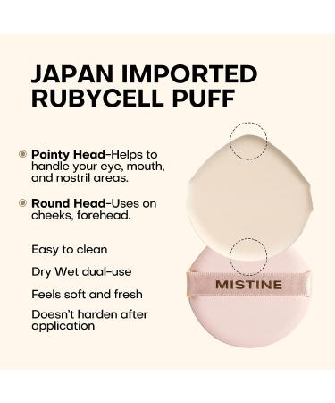 MISTINE Cushion Foundation: Medium Coverage, Satin Finish, Long-Lasting Oil-Moisture Balance Makeup - Combination Skin, 80% Beauty Serum, Refill Included - Fair - Buy Online on GoSupps.com