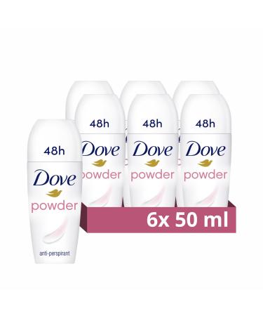 Dove Powder Anti-Perspirant Roll On deodorant with moisturising cream for 48-hour protection and underarm care 6x 50 ml - Buy Online on GoSupps.com
