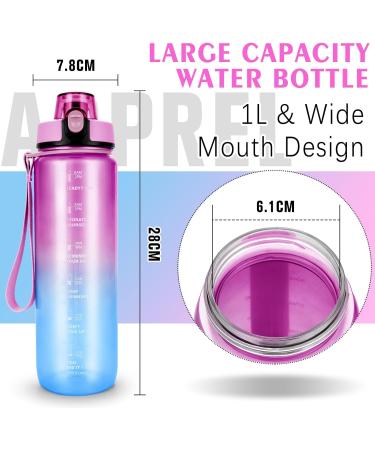 Buy Aoprel 1L Leak-Proof Sports Water Bottle with Filter - Ideal for Families Schools Offices and Outdoor Activities - Red-Blue Gradient - Buy Online on GoSupps.com