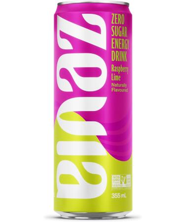 Zevia Zero Sugar Raspberry Lime Energy Drink 355 mL Cans (Pack of 12) - Buy Online on GoSupps.com