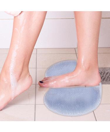 Shower Foot Scrubber Mat | Large Size Mat with Non-Slip Suction Cups | Cleans Smooths Massages Your Feet Without Bending Improve Foot Circulation and Soothes Tired Blue - Buy Online on GoSupps.com