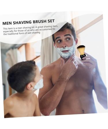Frcolor Men's Shaving Brush & Cosmetics Kit | Black & Wooden Handle | Essential Facial Tools for Grooming - Buy Online on GoSupps.com