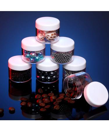 20-Piece Round Pot Jars Plastic Cosmetic Containers Set 20ml/0.7oz - White Lid - Buy Online on GoSupps.com