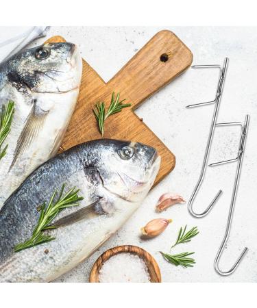 Cyiou 8-Piece Stainless Steel Meat Hooks | Reusable Grilling & Smoked Fish Hooks for Perfect Results - Buy Online on GoSupps.com