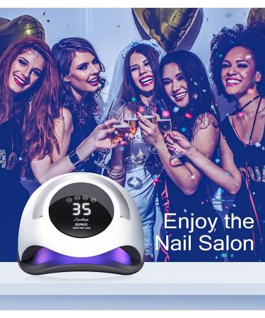 Easkep 120W UV LED Nail Lamp for Gel Polish | LCD Touch Screen, 4 Timer Settings, Auto Sensor | Includes 1 Pair Anti-UV Gloves | Home & Salon Use | A-120w-white - Buy Online on GoSupps.com