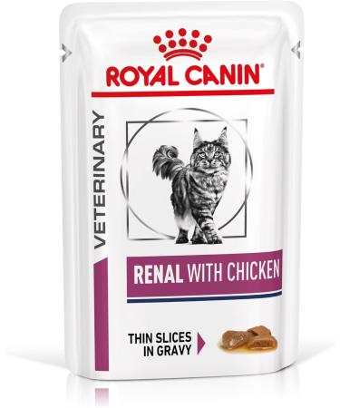 Royal Canin Veterinary Renal Chicken | 12 x 85 g | Complete dietetic food for adult cats | For support in case of - Buy Online on GoSupps.com