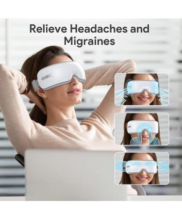 Ustuour Birthday Gift Eye Massager with Heat and Music - Ideal Gifts for Women/Men, Helps Reduce Eye Strain, Improve Sleep, and Relieve Migraines - White - Buy Online on GoSupps.com