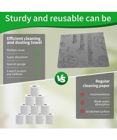 4 Pack Damp Clean Duster Towel Reusable Streakless Cleaning Cloths Soft Sponge Cleaning Cloths Thick Damp Dusting Cloth Water Absorbent Damp Cleaning Duster for Window Tiles Blinds 23 23 0.4cm - Buy Online on GoSupps.com