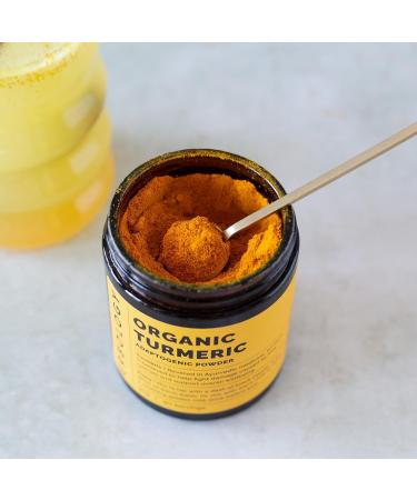 Erbology Organic Turmeric Powder 3.2 oz - 90 Servings - 5.5% Curcumin - No Additives or Preservatives - Sustainably Sourced Straight from Farm in India - Small Batch - Vegan - GMO-Free - Buy Online on GoSupps.com