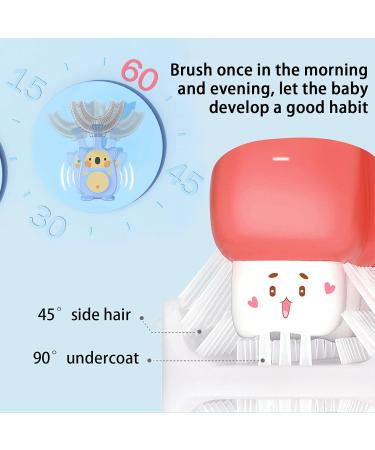 BDSHUNBF Children's U-Shape Toothbrush Set - 4 Soft Silicone Brushes for 2-6 Years 360 All-Round Cleaning & Cartoon Design - Buy Online on GoSupps.com