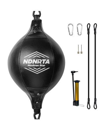 NDNRTA Double End Bag, (Classic style Upgraded),Double End Punching bag,Boxing Bag Double End, Leather Boxing Ball,(Shipped from the United States),Punching Bag, Boxing Equipment, Floor to Ceiling, for Boxing Black