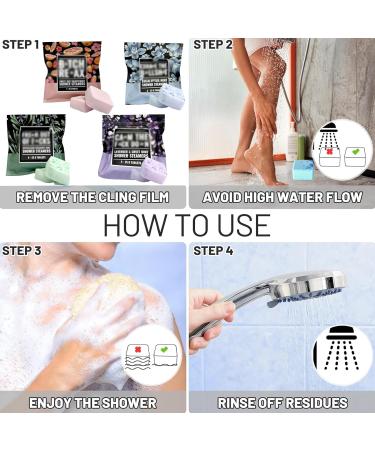 FEXPDL 4Pcs Shower Steamers Gift Set Shower Shower Aromatherapy Shower Gift Set Shower Steamers Aromatherapy Birthday Gifts for Women Shower Steamers for Women Gifts Anniversaries(Four Scents) MultiColoured-4 - Buy Online on GoSupps.com