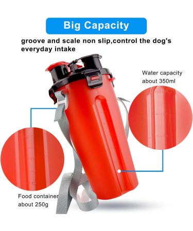 Moacc 800ml 2-in-1 Portable Water Bottle & Dog Bowl - Foldable Travel Accessory for Camping Hiking & Walking (Red) - Buy Online on GoSupps.com