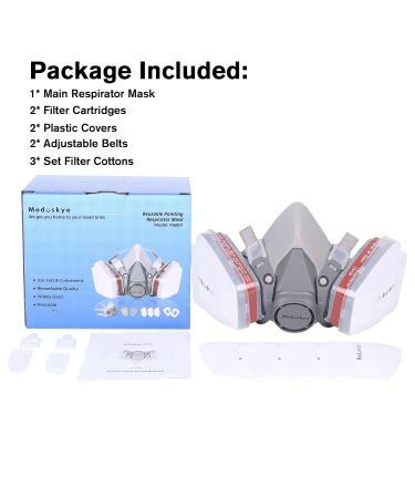 MODUSKYE Reusable Half Facepiece Respirator with 6 Active Cotton Filters for Painting, Dust, Sanding, Polishing, and Spraying - Buy Online on GoSupps.com