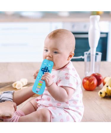 Cuibilyer Baby Teething Toys 2 Pack Silicone Teething Toys for Babies 3-12 Months - TV Remote Control Teether for Boys and Girls (Blue/Grey) - Buy Online on GoSupps.com
