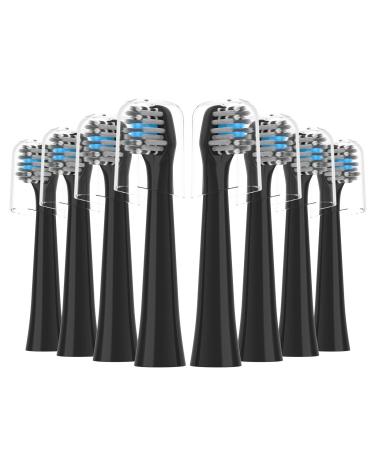 Replacement Toothbrush Heads for Colgate Hum Connected Smart Battery Electric Toothbrush Head 8 Pack Black Black 8 Count (Pack of 1)