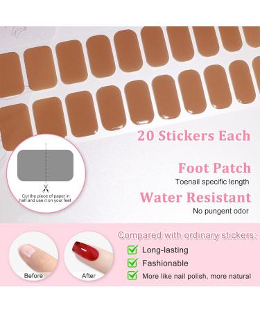 Ceboic Semi Cured Gel Nail Stickers 20Pcs Gel Nail Strips Self-Adhesive Gel Nail Polish Wraps Long-Lasting Waterproof Nail Art Stickers for Women Girls Kids Salon-Quality Manicures (Hot Cocoa) - Buy Online on GoSupps.com