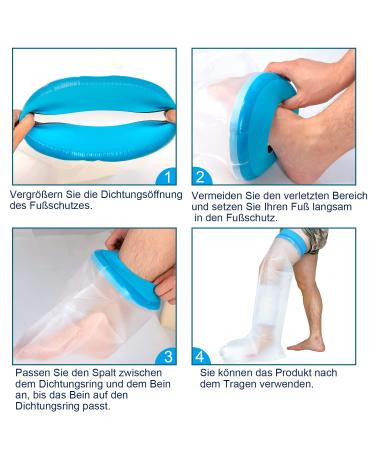 Kimihome Waterproof Leg Cast Cover for Shower - Adult Foot Protector for Casts & Wounds - Reusable & Watertight Seal - Buy Online on GoSupps.com