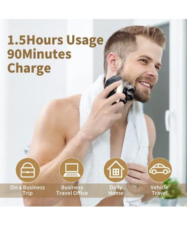 SHPAVVER 5-in-1 Electric Razor - Waterproof Bald Head Shaver for Men | Wet/Dry Grooming Kit with LED Display and Type-C Charge - Buy Online on GoSupps.com