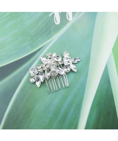 DonLeeving Bride Wedding Crystal Hair Bridal Flower Side Hair Clip Rhinestone Bridal Comb Barrette Handmade Flower Hair Clip Head Pieces Bridal Headpiece Wedding Accessories for Women and Girls - Buy Online on GoSupps.com