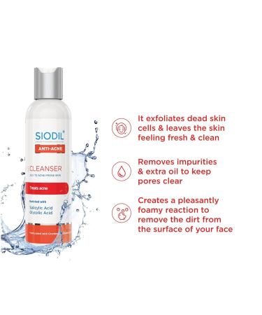 Anti Acne Cleanser 4.05 fl oz | Foaming Facial Cleanser for Oily & Acne Prone Skin | Exfoliates Clears Pores & Reduces Blemishes - Buy Online on GoSupps.com