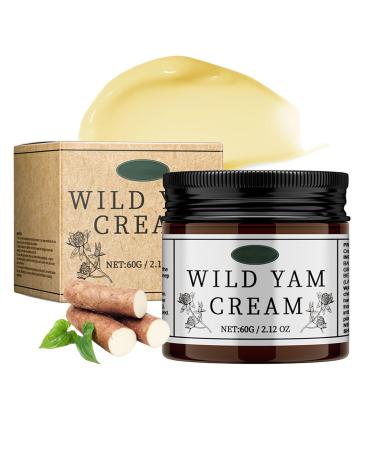Wild Yam Cream - Organic Yam Cream for Skin Lightening - Anti Wrinkle Face Cream - Hydrating Face Cream for Dry Skin - Anti Aging Face Moisturizer for Women - Soothing Brightening Moisturising 60g