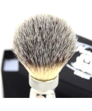 Buy Synthetic Hair Shaving Brush with Stainless Steel Handle - Perfect Gift in Classic Box - Buy Online on GoSupps.com